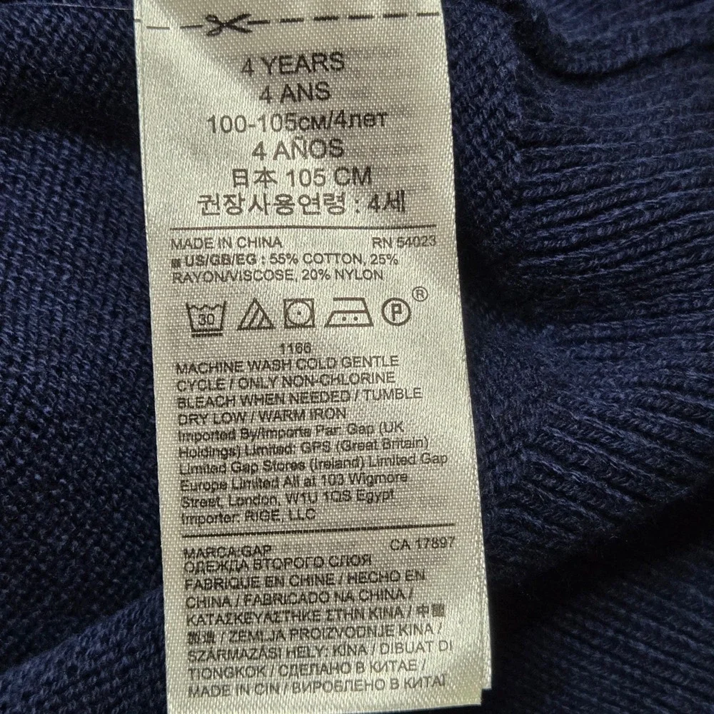 Baby Gap Boys Navy Blue Dinosaur T-Rex Intarsia Knit Sweater 4T New With‎ Tags